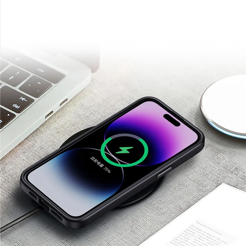 For iPhone 15 Pro Max Cell Phone Cases Aluminum Alloy Camera Frame Matte TPU+PC Cover - Pink