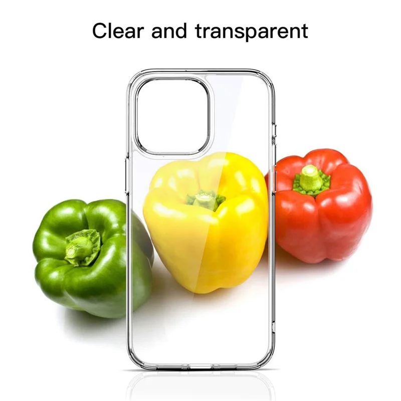 For iPhone 15 Plus Cell Phone Cases Crystal Clear TPU+PC Shockproof Cover - Transparent Black