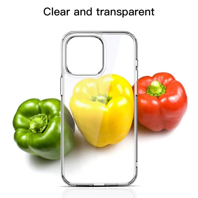 Cell Phone Cases for iPhone 15 Pro Crystal Clear TPU+PC Anti-fall Back Cover - Transparent