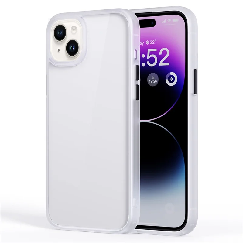Cell Phone Cases for iPhone 15 Anti-fall Back Protector TPU+PC Cover - White