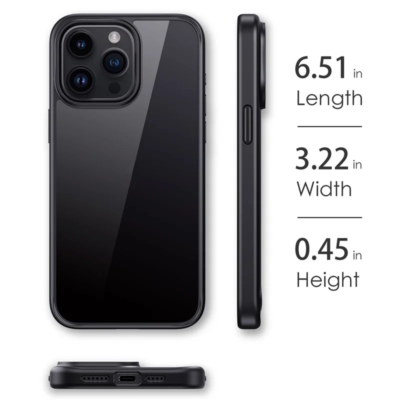 Cell Phone Cases for iPhone 15 Pro Max Bump Proof TPU+PC Cover - Blue