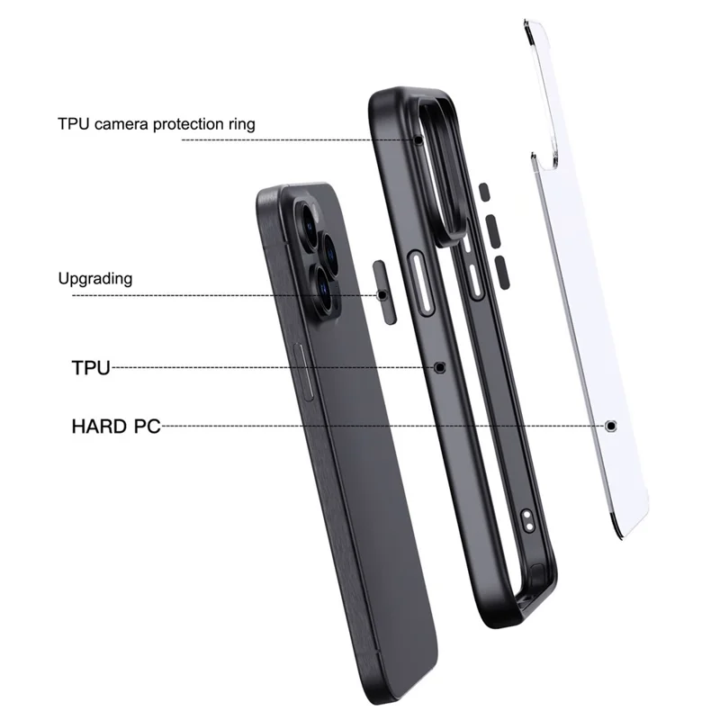 Cell Phone Cases for iPhone 15 Pro Max Bump Proof TPU+PC Cover - Blue