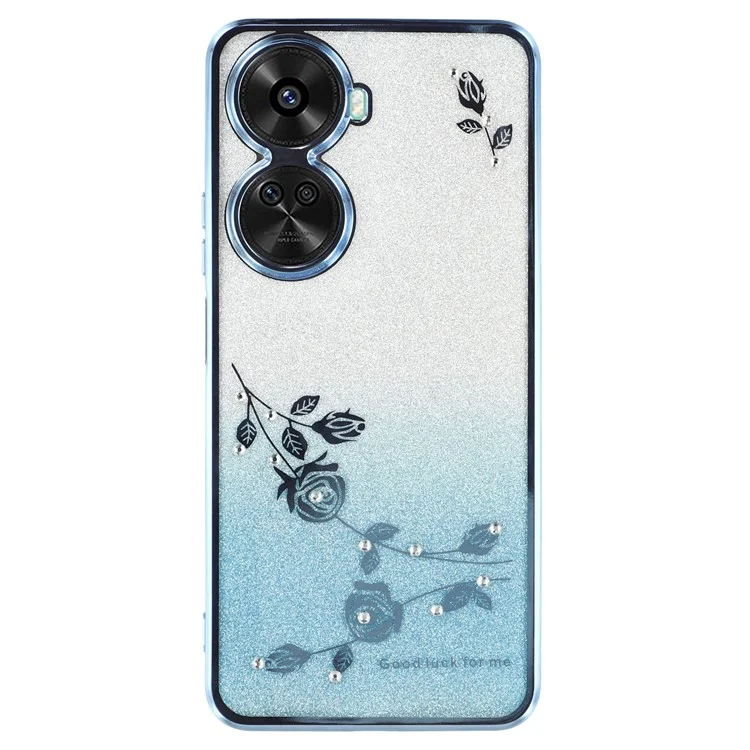 KADEM Pour Huawei nova 11 SE / nova 12 SE 4G Étui de téléphone portable Motif floral Couverture arrière TPU dégradé - Bleu