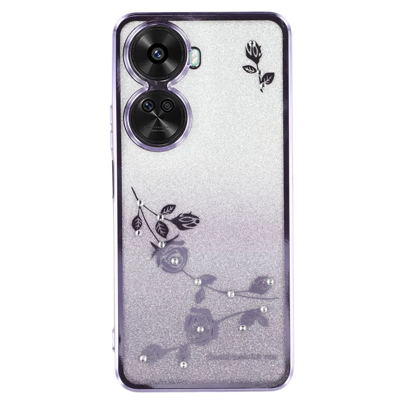 KADEM For Huawei nova 11 SE / nova 12 SE 4G Cell Phone Case Flower Pattern TPU Gradient Back Cover - Purple
