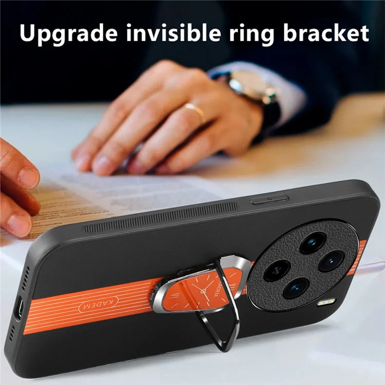 KADEM For vivo X100 Pro 5G Capas de Telefone Celular Revestimento Traseiro Eletrolítico com Suporte - Laranja