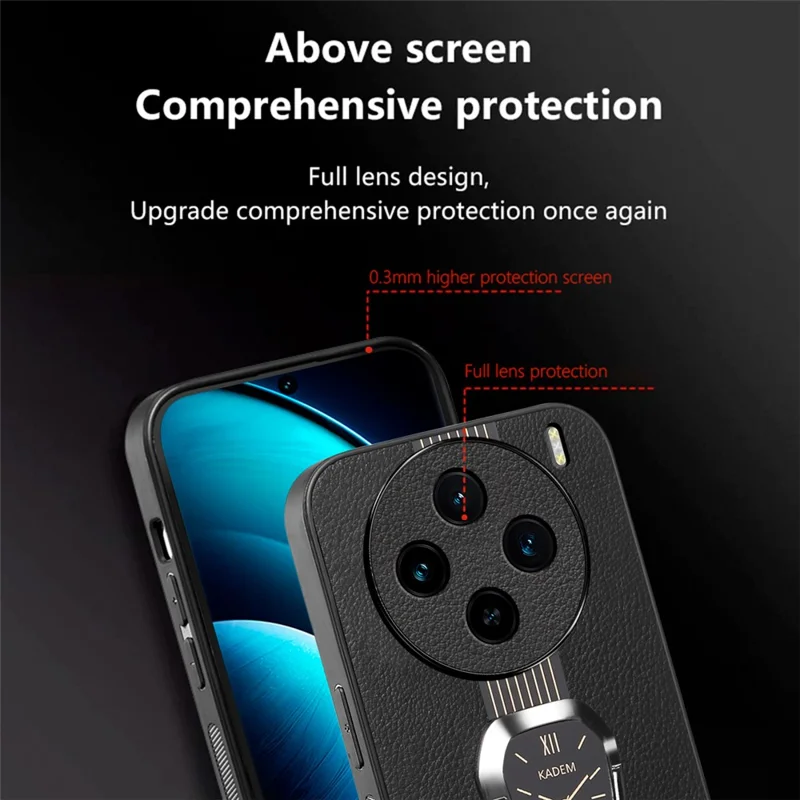 Étuis pour téléphones portables KADEM pour vivo X100 5G Couvercle arrière avec électrodéposition et support - Vert