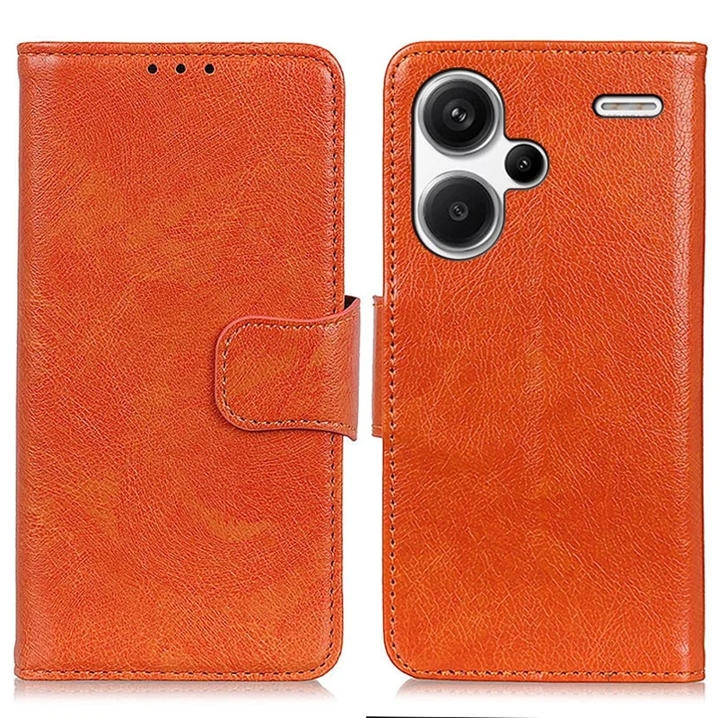 Étui pour Xiaomi Redmi Note 13 Pro+ 5G en cuir synthétique texturé Nappa - Orange
