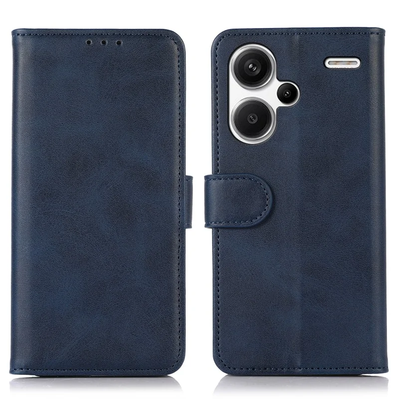 For Xiaomi Redmi Note 13 Pro+ 5G Case Shockproof Cowhide Texture Cell Phone Cover - Blue