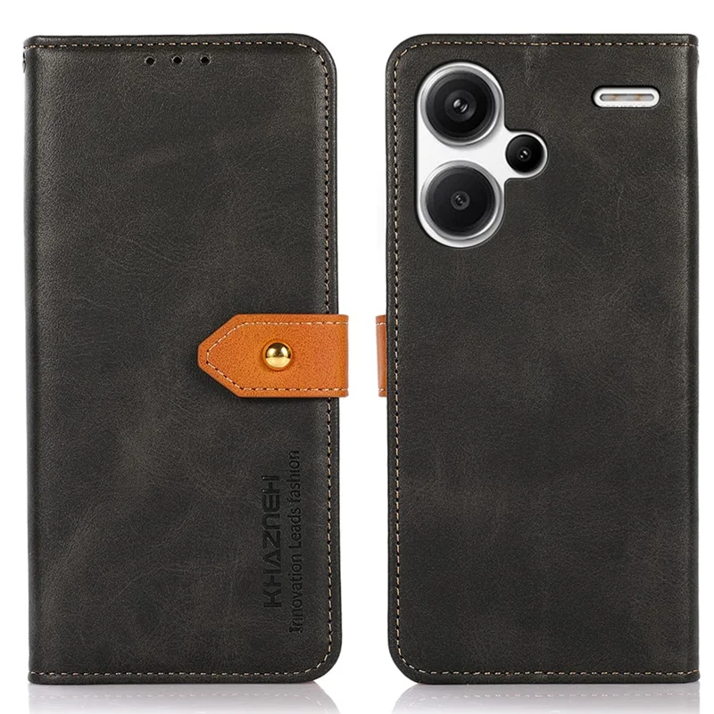 KHAZNEH Custodia per Xiaomi Redmi Note 13 Pro+ 5G in Pelle PU, Cover per Telefono - Nero