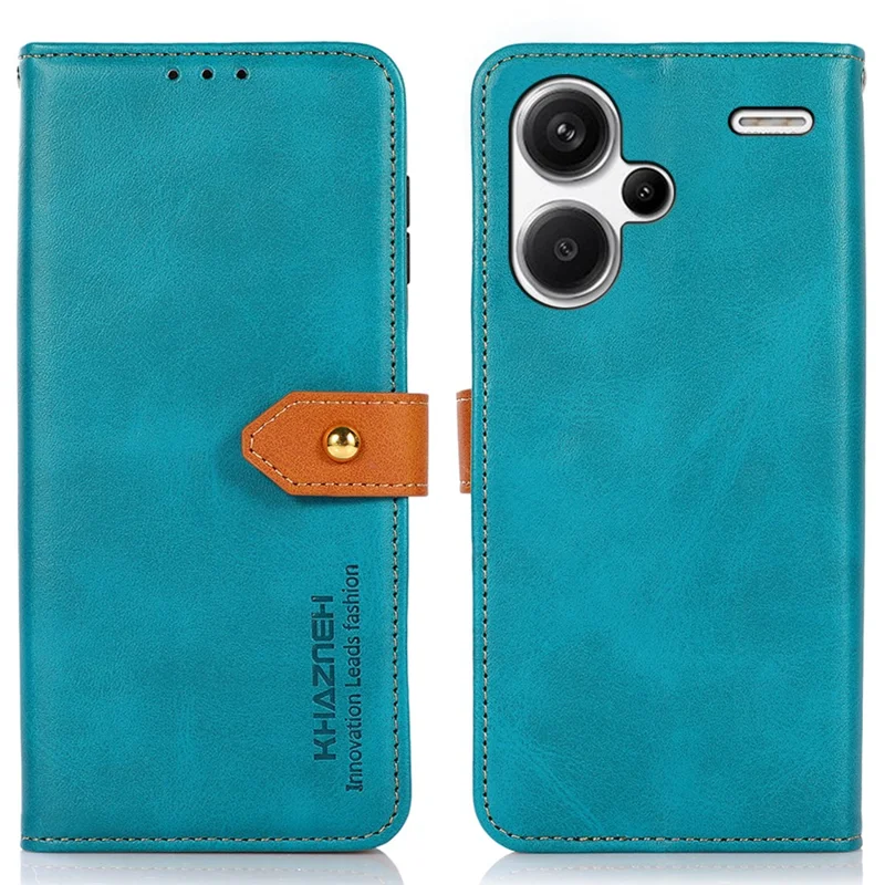 KHAZNEH Obudowa na telefon komórkowy Xiaomi Redmi Note 13 Pro+ 5G, etui z syntetycznej skóry PU - Niebieski