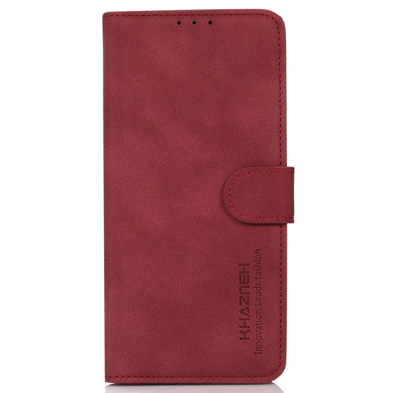 KHAZNEH For Xiaomi Redmi Note 13 Pro+ 5G Cell Phone Case Anti-scratch PU Leather Flip Cover - Red