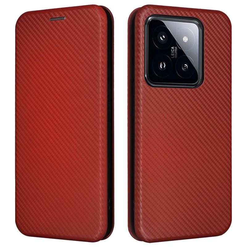 For Xiaomi 14 Pro Case Card Holder Stand TPU + PU Leather Cell Phone Cover - Brown