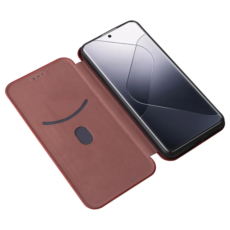 For Xiaomi 14 Pro Case Card Holder Stand TPU + PU Leather Cell Phone Cover - Brown