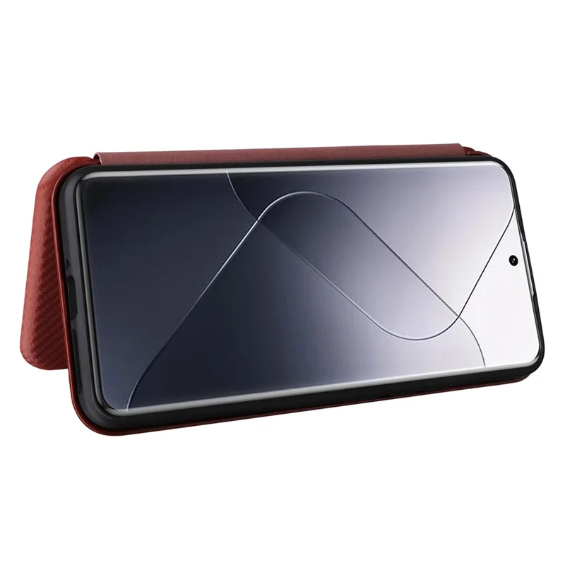 For Xiaomi 14 Pro Case Card Holder Stand TPU + PU Leather Cell Phone Cover - Brown