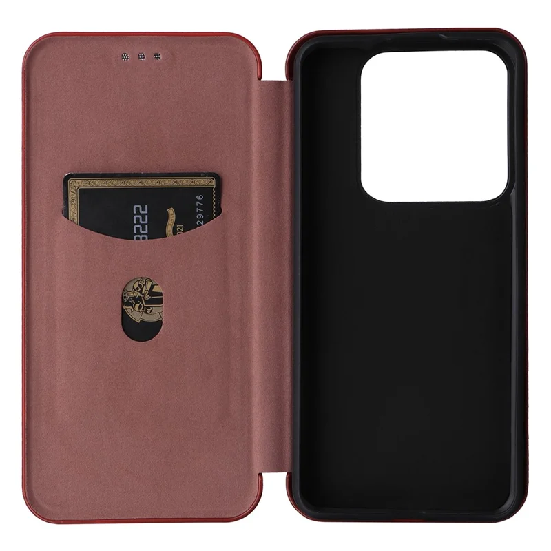 For Xiaomi 14 Pro Case Card Holder Stand TPU + PU Leather Cell Phone Cover - Brown