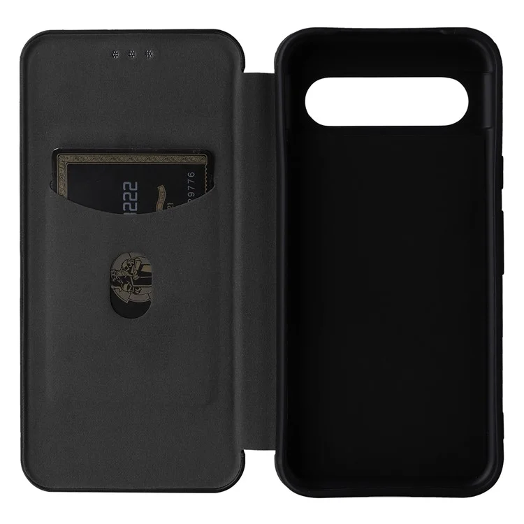 For Google Pixel 8a PU Leather Cell Phone Case Card Holder Stand Mobile Phone Cover - Black
