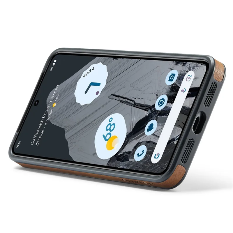 DG.MING Para Google Pixel 8 Pro Case de Telefone Capa de Couro PU à Prova de Choque - Marrom