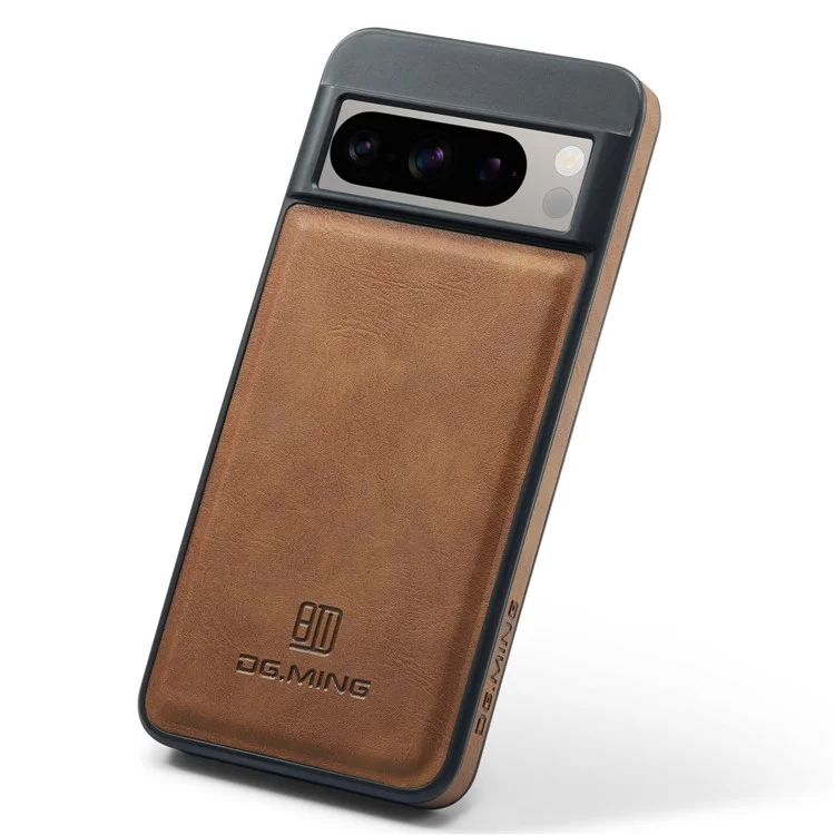 DG.MING Para Google Pixel 8 Pro Case de Telefone Capa de Couro PU à Prova de Choque - Marrom