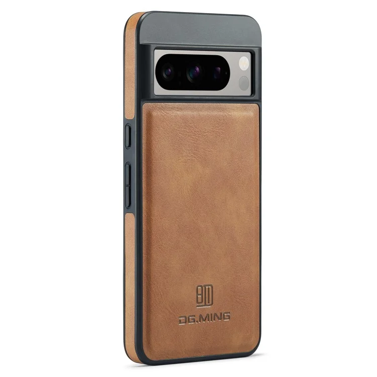 DG.MING Para Google Pixel 8 Pro Case de Telefone Capa de Couro PU à Prova de Choque - Marrom