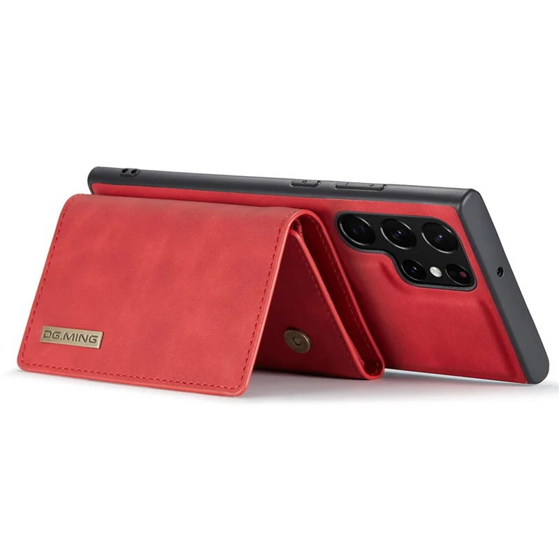 DG.MING M1 Series for Samsung Galaxy S24 Ultra Case Detachable Wallet Phone Cover - Red