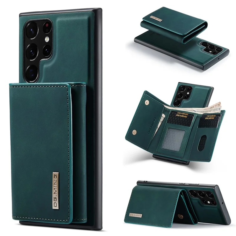 DG.MING M1 Series for Samsung Galaxy S24 Ultra Case Detachable Wallet Phone Cover - Green