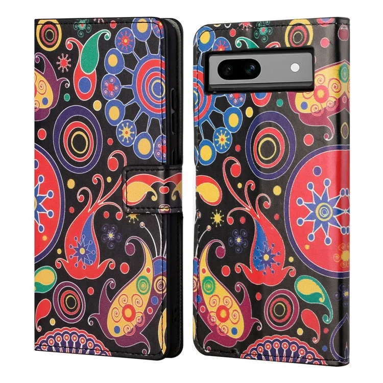 Pour étui en cuir PU pour Google Pixel 8a Flip Stand Phone Cover - Méduse