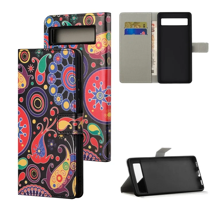 Pour étui en cuir PU pour Google Pixel 8a Flip Stand Phone Cover - Méduse