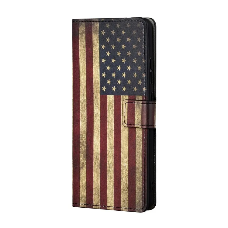 For Google Pixel 8a PU Leather Case Pattern Flip Stand Phone Cover - The American Flag