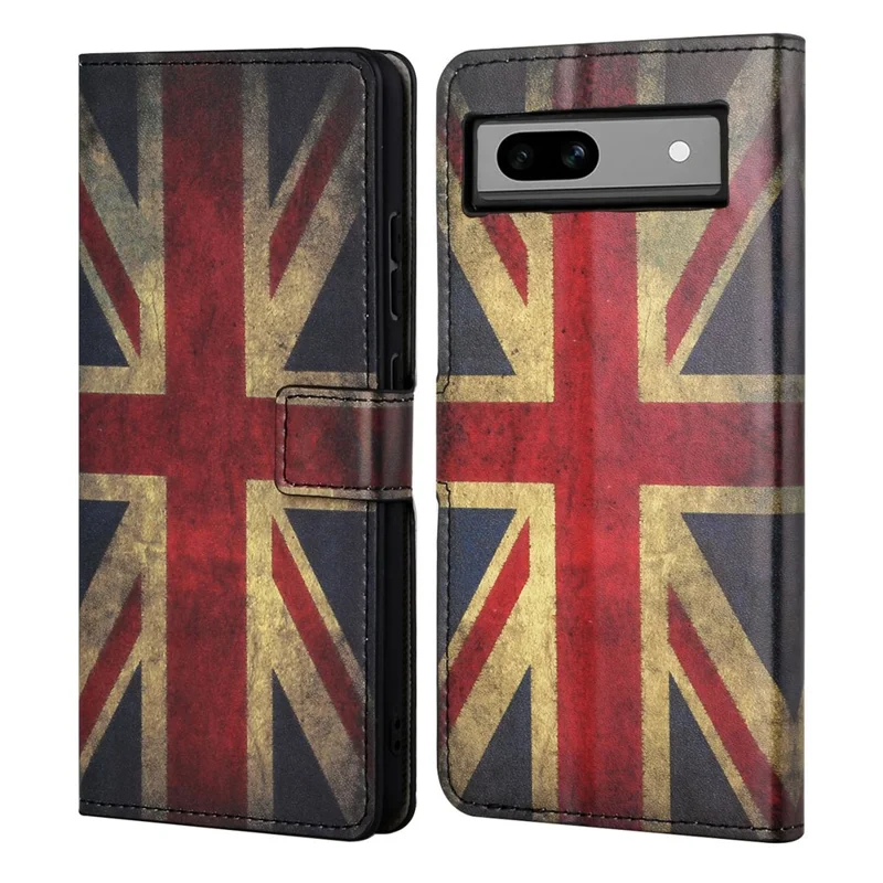 Per Google Pixel 8a Custodia in pelle PU Modello Flip Stand Phone Cover - Union Jack