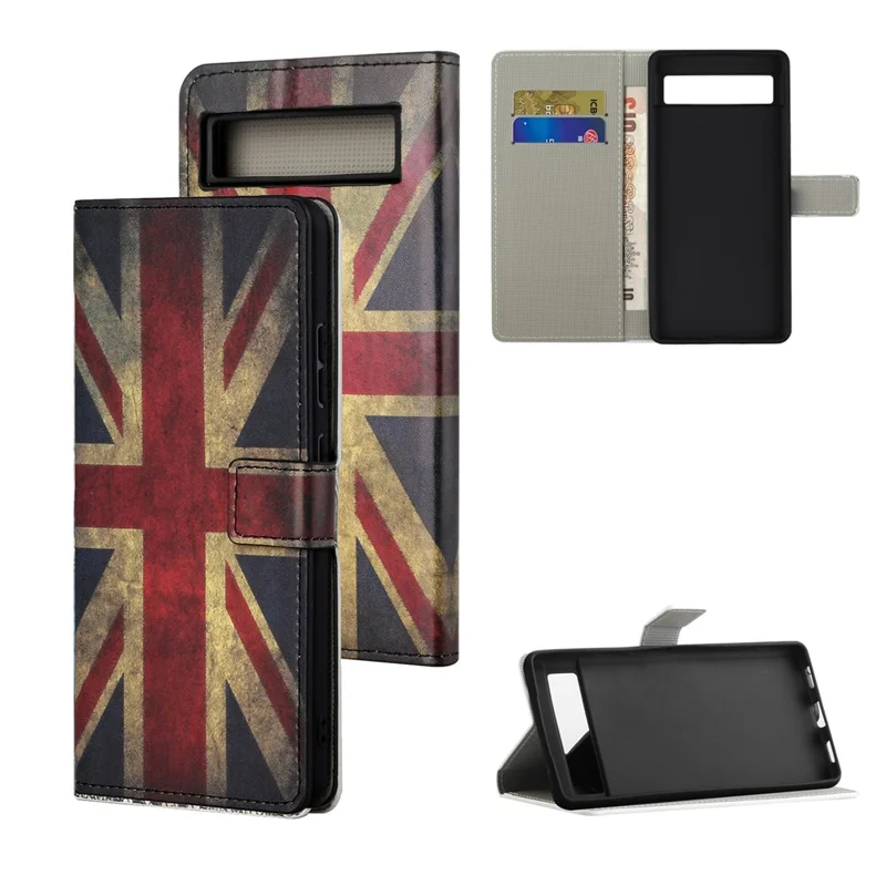 Per Google Pixel 8a Custodia in pelle PU Modello Flip Stand Phone Cover - Union Jack