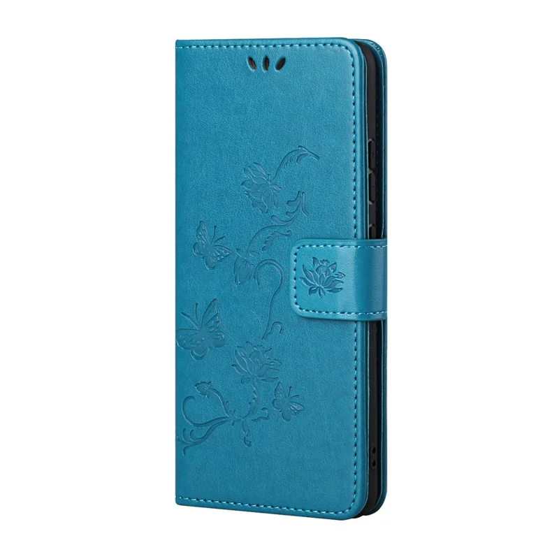 For Google Pixel 8a Cell Phone Case Imprinted PU Leather Wallet Drop Resistant Cover - Blue