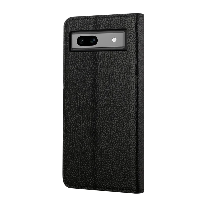 For Google Pixel 8a Cell Phone Case Litchi Texture PU Leather Anti-drop Cover with Wallet - Black