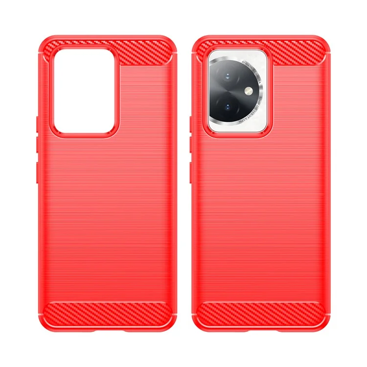 For Honor 100 5G gebürstete Handyhülle Anti-Kratzer Soft TPU Cover - Rot