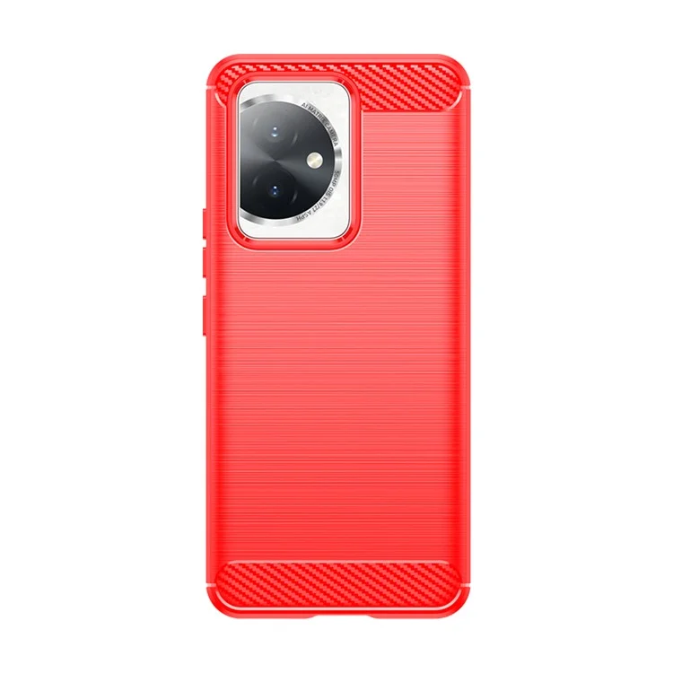 For Honor 100 5G gebürstete Handyhülle Anti-Kratzer Soft TPU Cover - Rot
