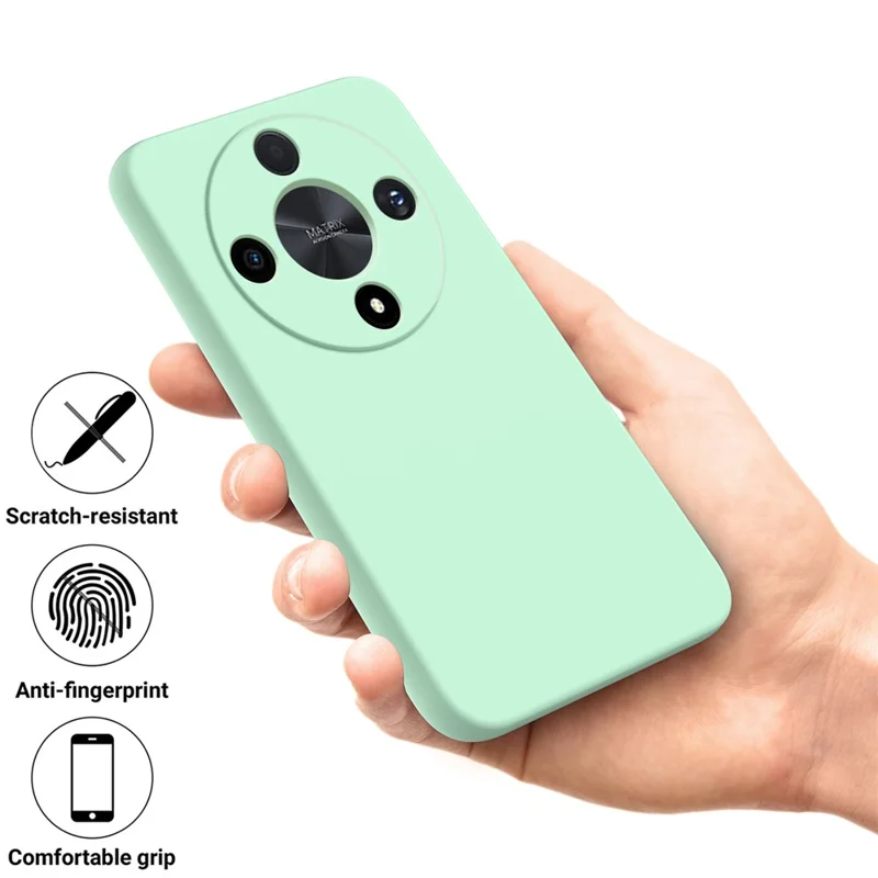 For Honor X9b 5G / Magic6 Lite 5G Case Phone Cover Soft Lining Liquid Silicone Shell with Strap - Green