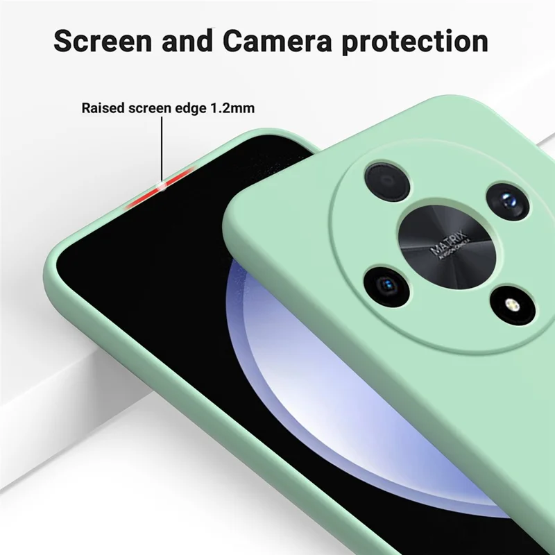 For Honor X9b 5G / Magic6 Lite 5G Case Phone Cover Soft Lining Liquid Silicone Shell with Strap - Green