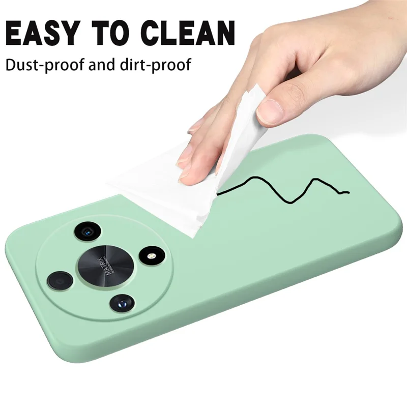 For Honor X9b 5G / Magic6 Lite 5G Case Phone Cover Soft Lining Liquid Silicone Shell with Strap - Green