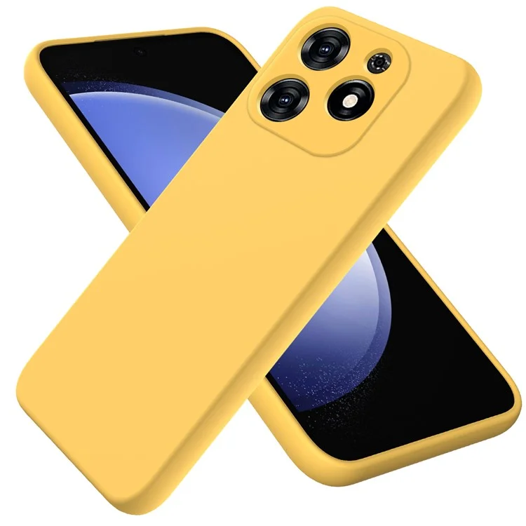 For TECNO Spark 20C / Spark Go 2024 4G Case Liquid Silicone Anti-Drop Cover with Strap - Yellow