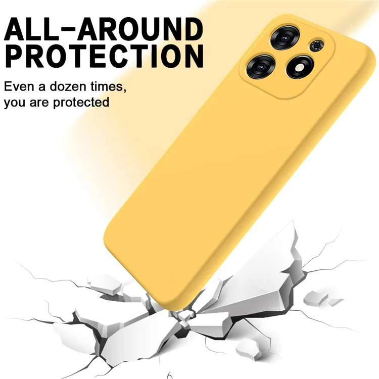 For TECNO Spark 20C / Spark Go 2024 4G Case Liquid Silicone Anti-Drop Cover with Strap - Yellow