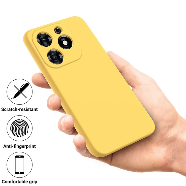 For TECNO Spark 20C / Spark Go 2024 4G Case Liquid Silicone Anti-Drop Cover with Strap - Yellow