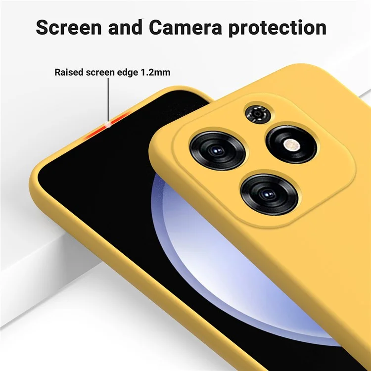 For TECNO Spark 20C / Spark Go 2024 4G Case Liquid Silicone Anti-Drop Cover with Strap - Yellow