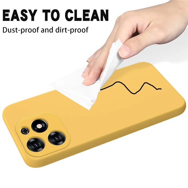 For TECNO Spark 20C / Spark Go 2024 4G Case Liquid Silicone Anti-Drop Cover with Strap - Yellow