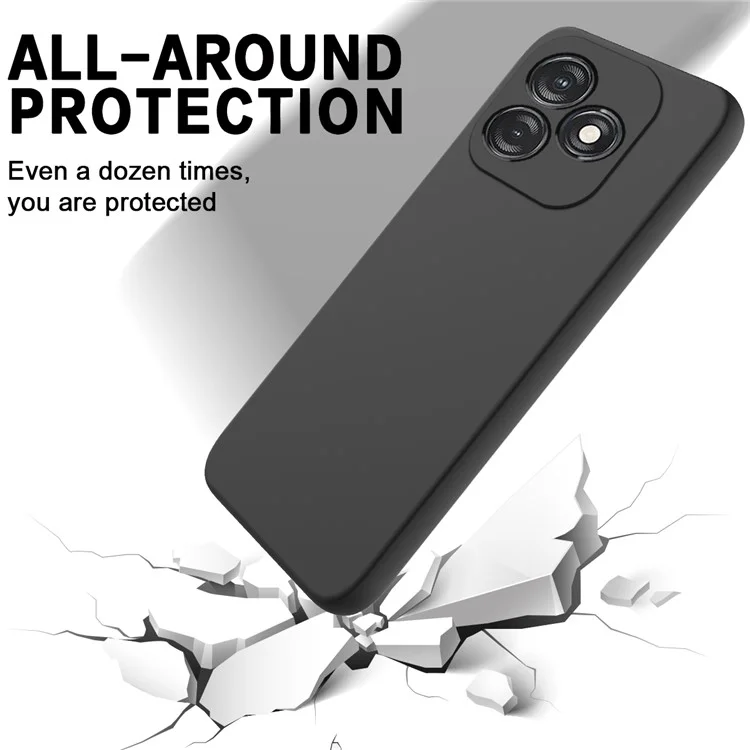 Per TECNO Spark 20 Custodia in Silicone Liquido Rivestimento Morbido Cover per Telefono con Cinturino - Nero