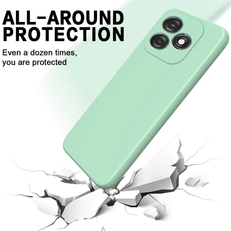 Para TECNO Spark 20 Capa de Silicone Líquido Macia Forro de Telefone com Alça - Verde
