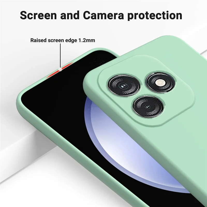 Para TECNO Spark 20 Capa de Silicone Líquido Macia Forro de Telefone com Alça - Verde