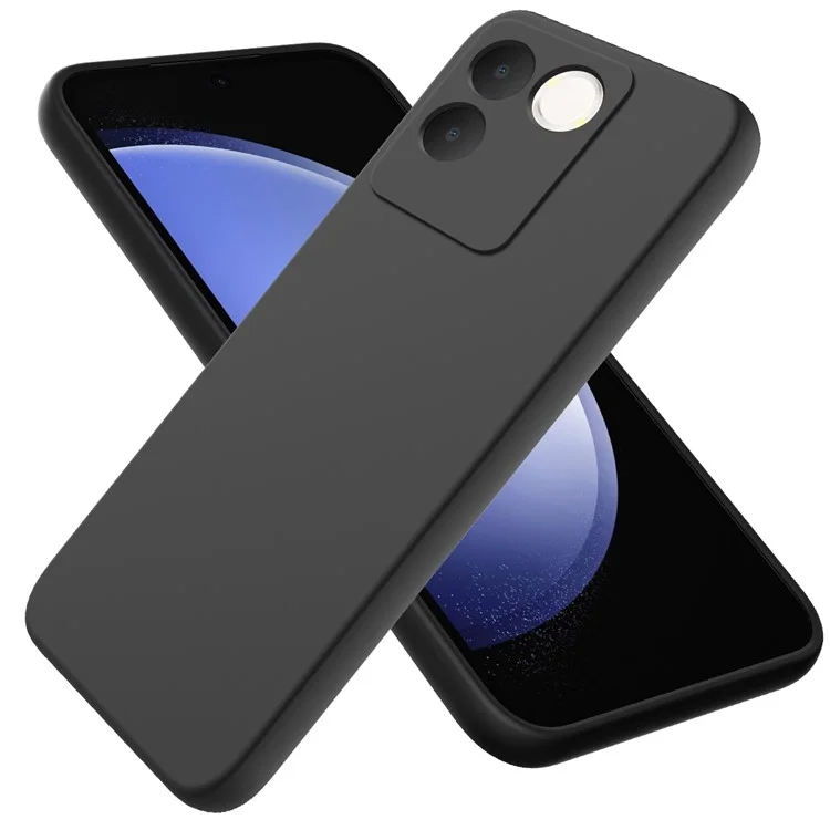 Per vivo T2 Pro 5G / S17e 5G / iQOO Z7 Pro 5G Custodia Liquid Silicone Cover telefonica con cinghia - Nero