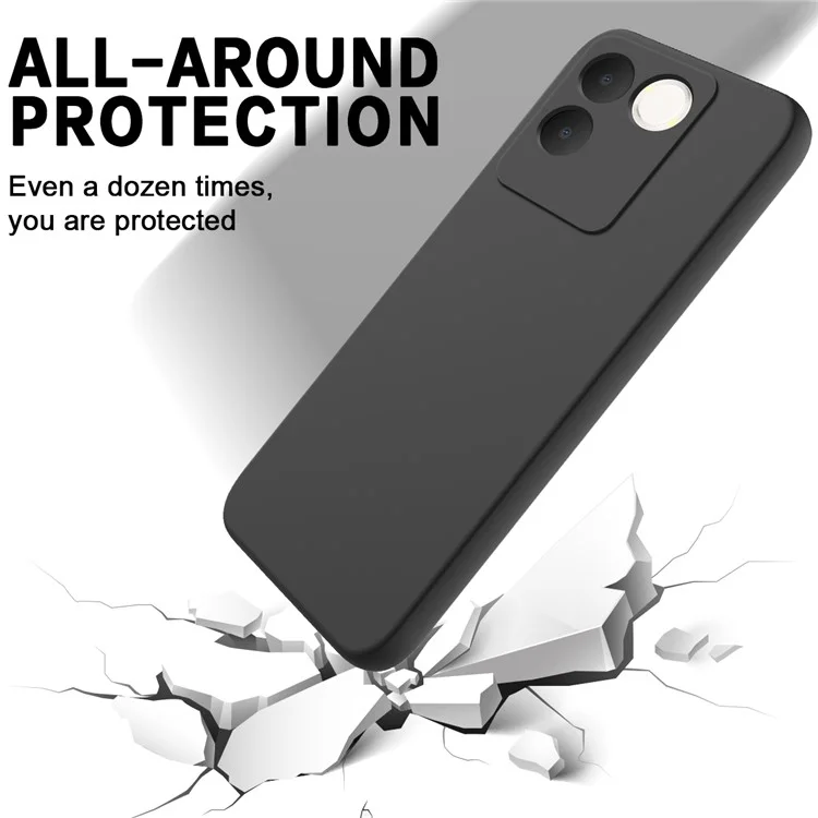 Per vivo T2 Pro 5G / S17e 5G / iQOO Z7 Pro 5G Custodia Liquid Silicone Cover telefonica con cinghia - Nero