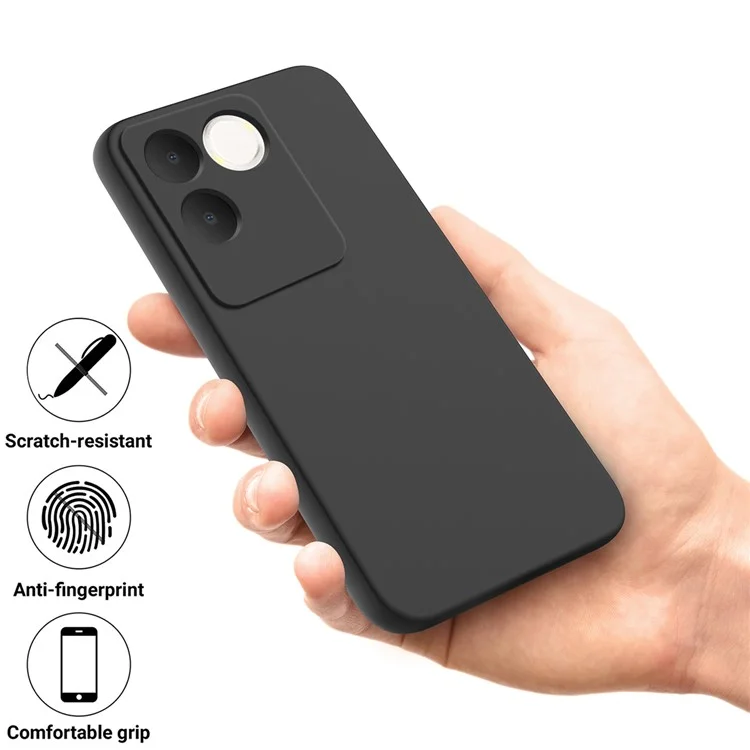 Per vivo T2 Pro 5G / S17e 5G / iQOO Z7 Pro 5G Custodia Liquid Silicone Cover telefonica con cinghia - Nero