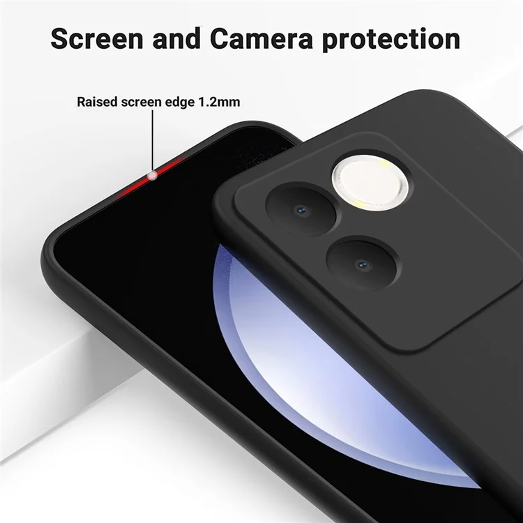 Per vivo T2 Pro 5G / S17e 5G / iQOO Z7 Pro 5G Custodia Liquid Silicone Cover telefonica con cinghia - Nero