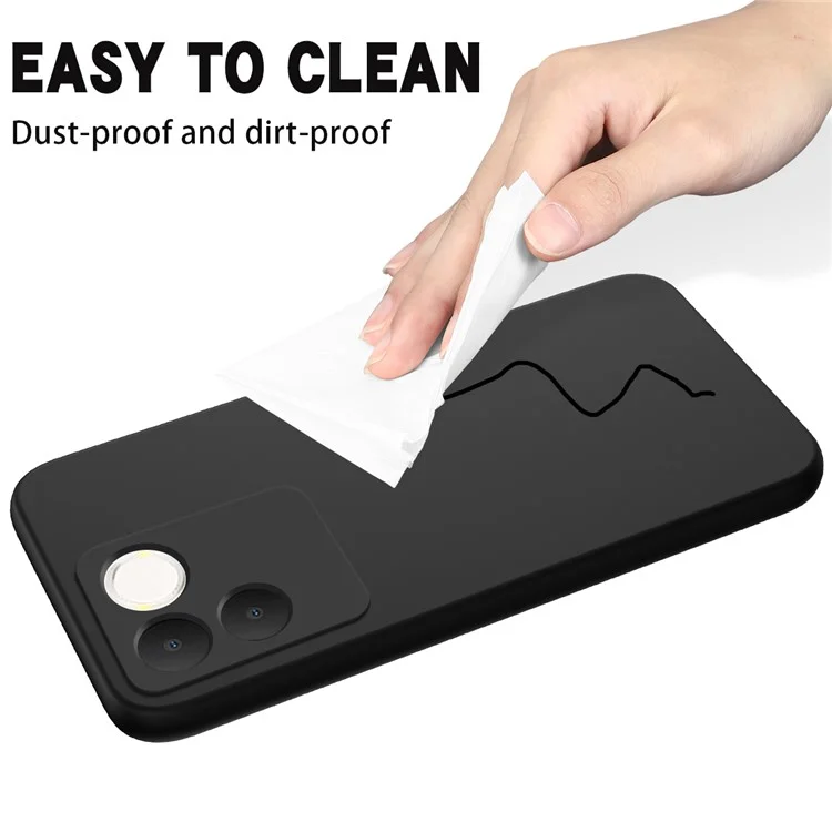 Per vivo T2 Pro 5G / S17e 5G / iQOO Z7 Pro 5G Custodia Liquid Silicone Cover telefonica con cinghia - Nero